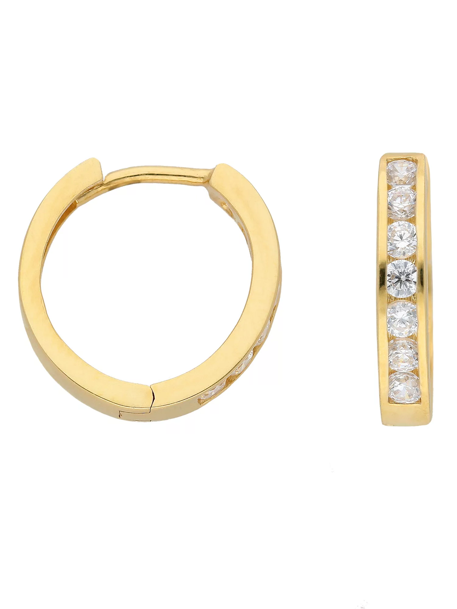 Adelia´s Paar Ohrhänger "333 Gold Ohrringe Creolen mit Zirkonia Ø 13,6 mm", günstig online kaufen