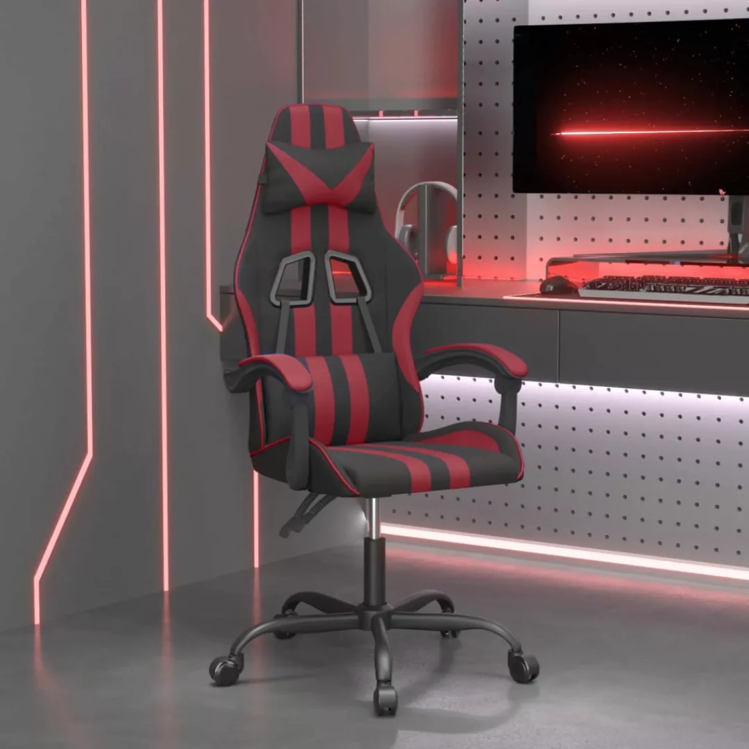 Vidaxl Gaming-stuhl Schwarz Und Weinrot Kunstleder günstig online kaufen