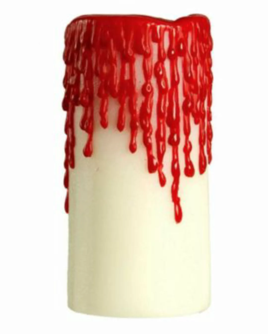Weiße Kerze mit Blut 10 x 5 cm Partydeko weiß günstig online kaufen