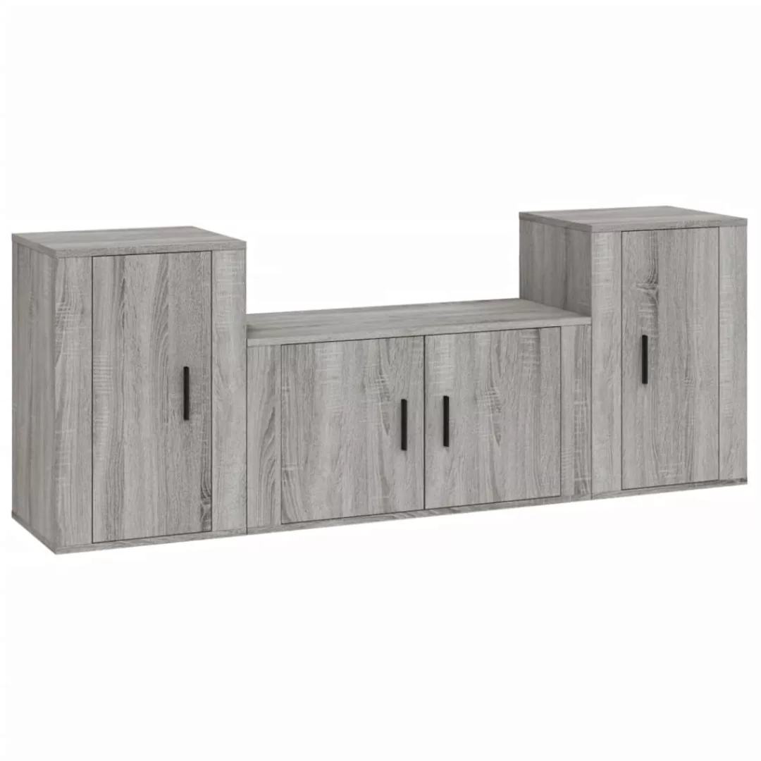 Vidaxl 3-tlg. Tv-schrank-set Grau Sonoma Holzwerkstoff günstig online kaufen