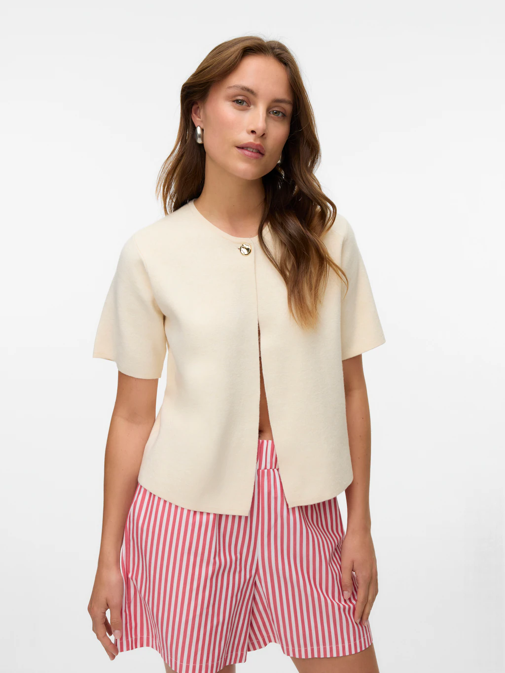 Vero Moda Strickjacke VMGOLD SS O-NECK günstig online kaufen