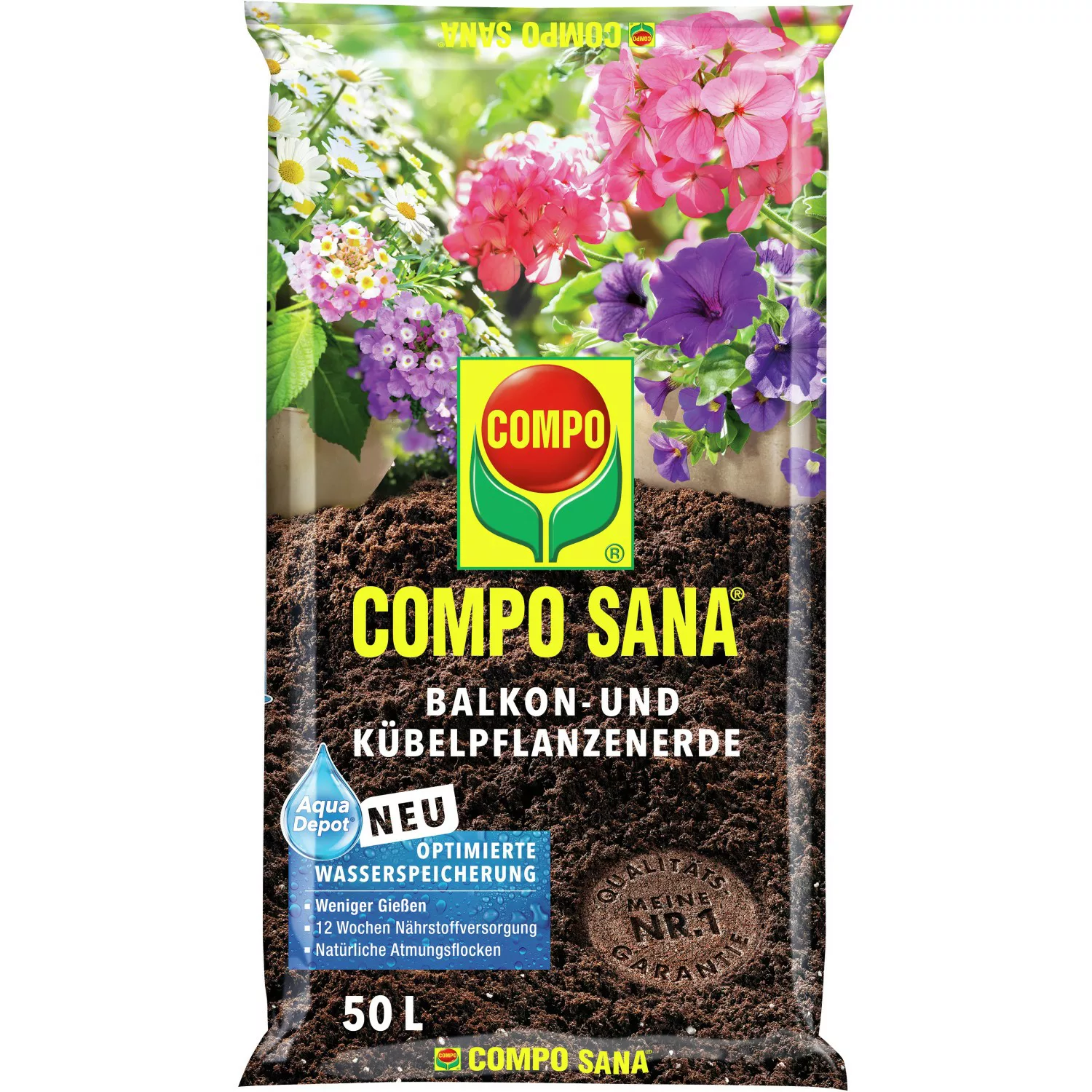 Compo Sana Balkon- und Kübelpflanzenerde 1 x 50 l günstig online kaufen