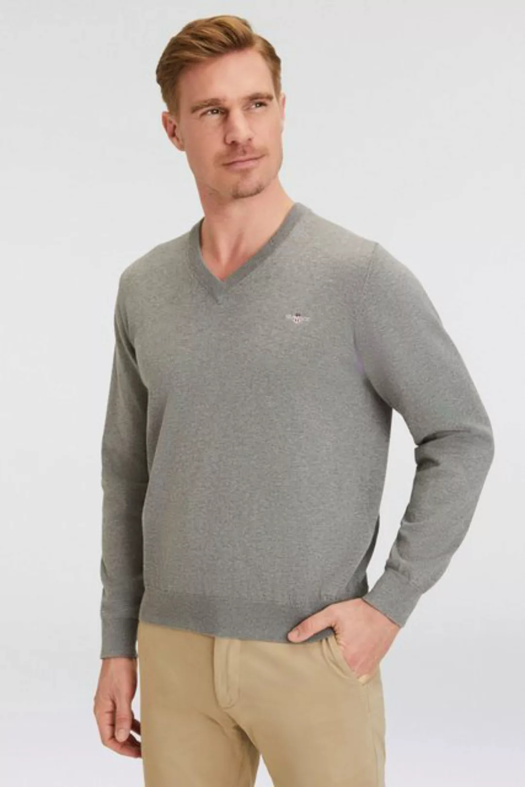 Gant V-Ausschnitt-Pullover Classic Cotton V-Neck Premium Strickjersey aus w günstig online kaufen