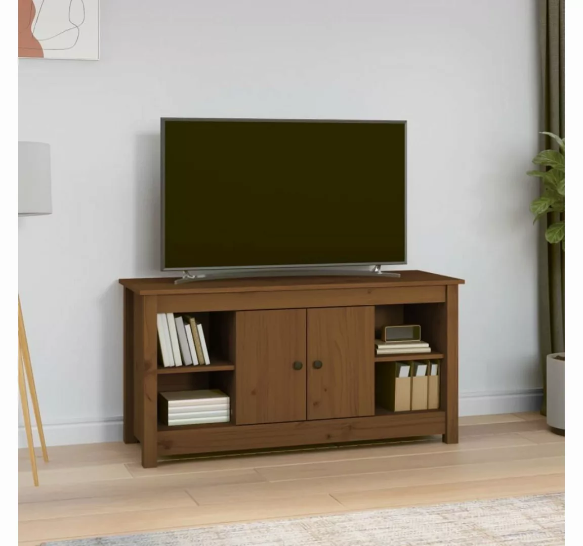 furnicato TV-Schrank Honigbraun 103x36,5x52 cm Massivholz Kiefer günstig online kaufen