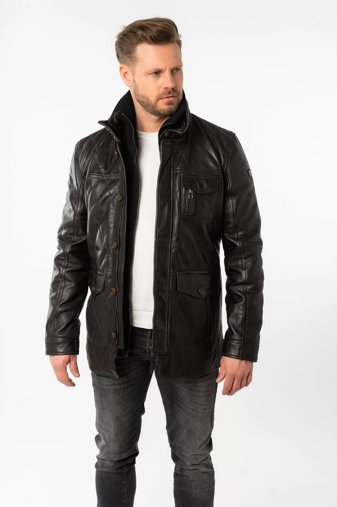 Mauritius Lederjacke "MMCassimo", mit Stehkragen, gesteppt günstig online kaufen