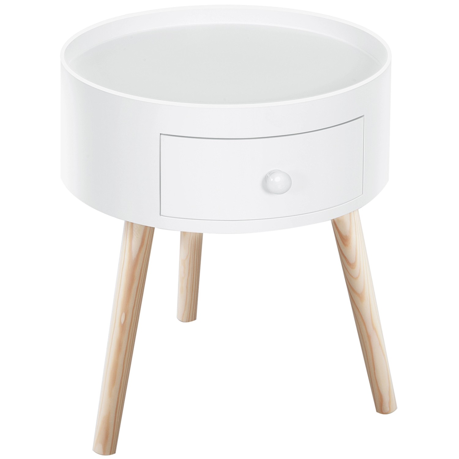 HOMCOM Couchtisch Beistelltisch mit Schublade, Runder günstig online kaufen