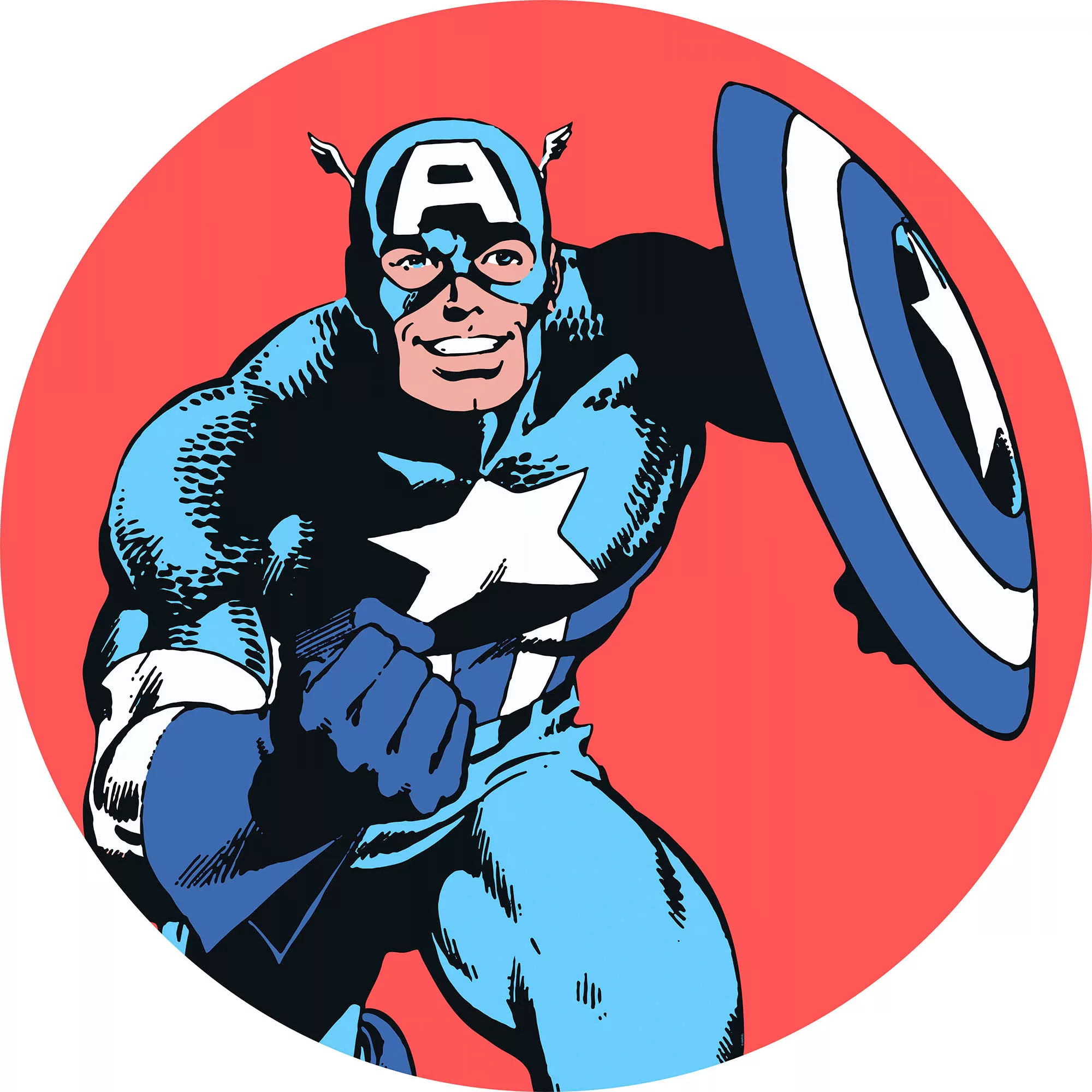 Komar Wandtattoo "Marvel PowerUp Captain America", (1 St.), 125x125 cm (Bre günstig online kaufen