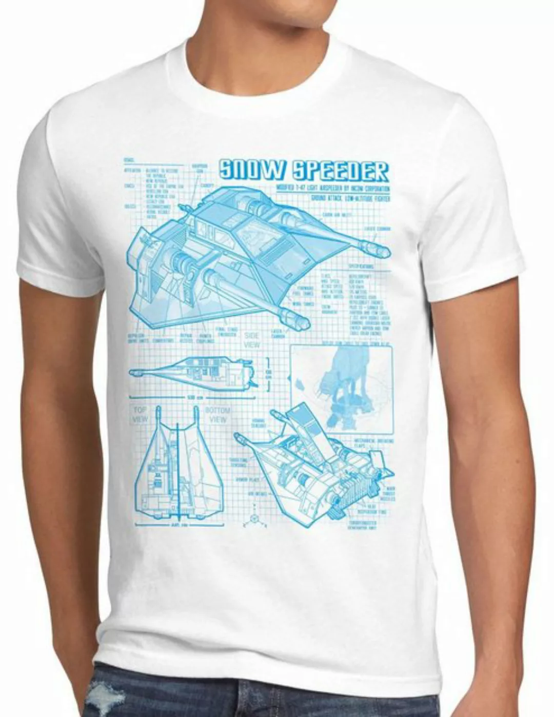 style3 Print-Shirt Herren T-Shirt Snow Speeder T-47 krieg der star hoth air günstig online kaufen