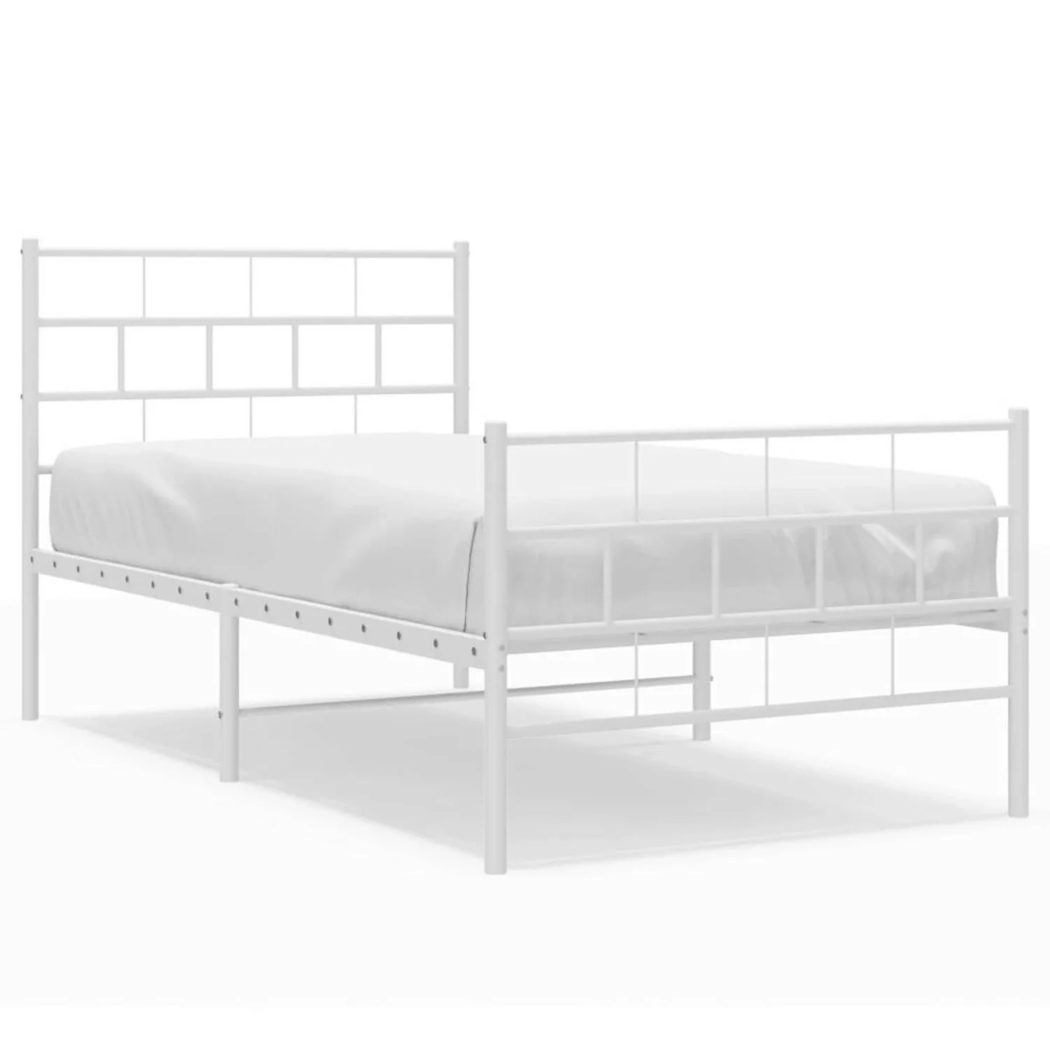 vidaXL Bettgestell mit Kopf- und Fußteil Metall Weiß 107x203 cm Modell 1318 günstig online kaufen