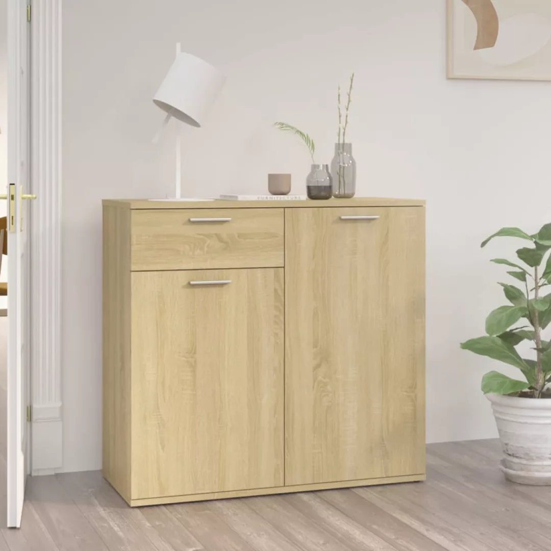 Sideboard Sonoma-eiche 80x36x75 Cm Spanplatte günstig online kaufen