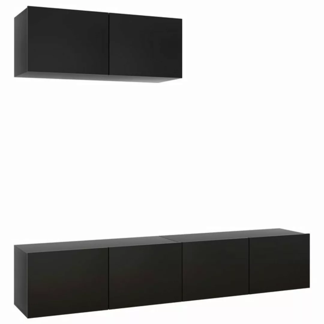 vidaXL TV-Schrank TV-Schränke 3 Stk Schwarz Spanplatte Lowboard Lowboard günstig online kaufen