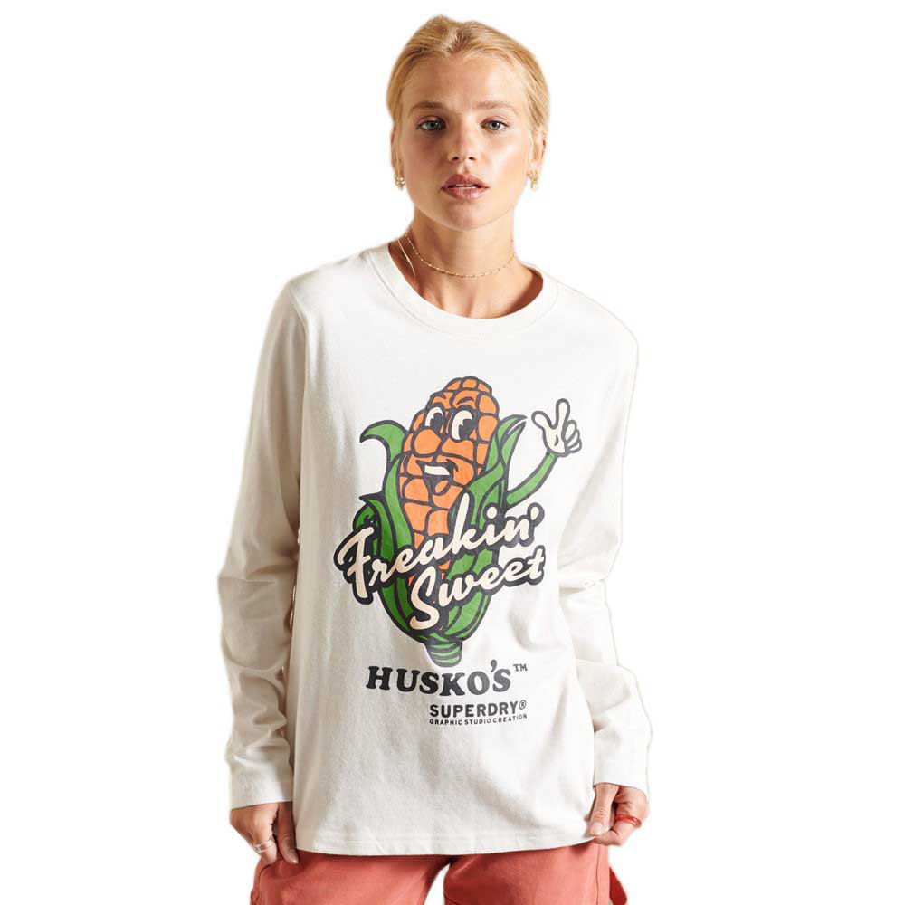 Superdry Heritage Mountain Langarm-t-shirt XS Ecru günstig online kaufen