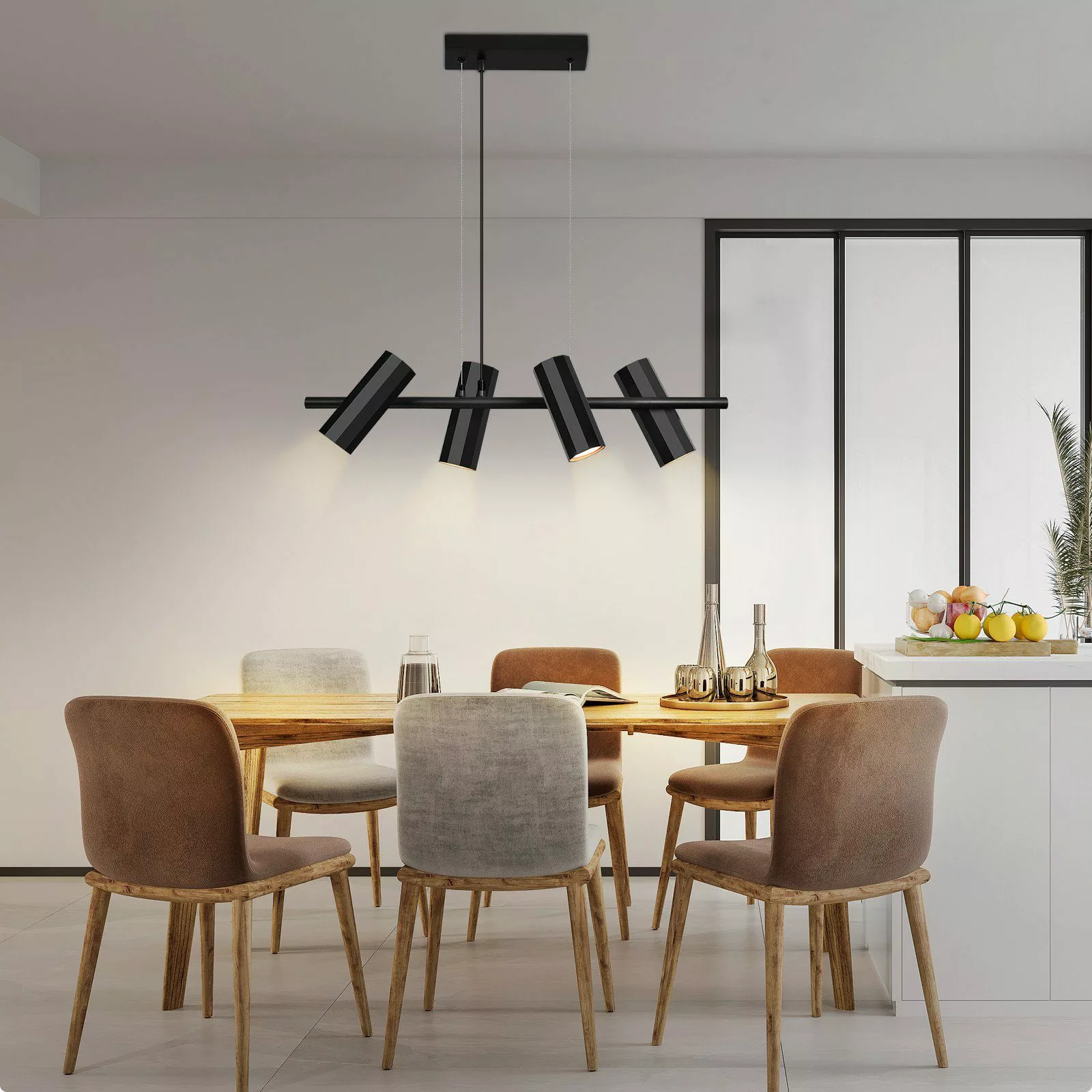 Nettlife Pendelleuchte Esszimmer Schwarz Hängeleuchte 1/3/4 günstig online kaufen