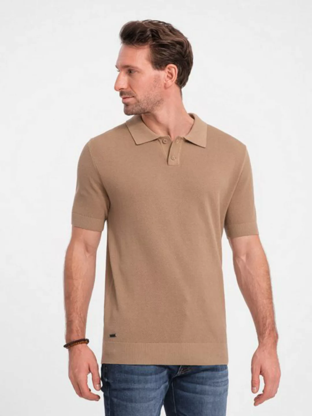 OMBRE Poloshirt Poloshirt aus Strukturstrick für Männer günstig online kaufen