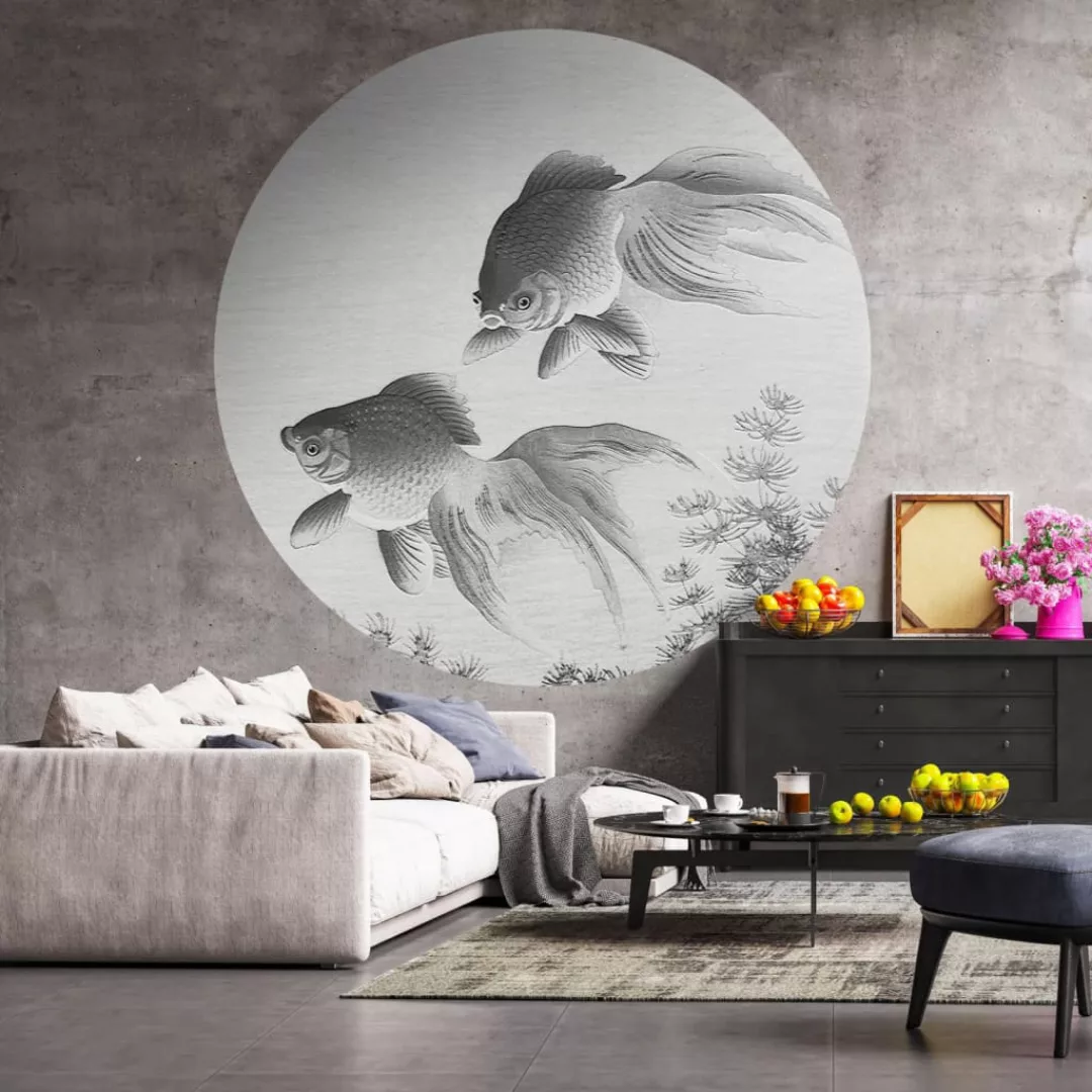 Wallart Fototapete Two Goldfish Rund 190 Cm günstig online kaufen