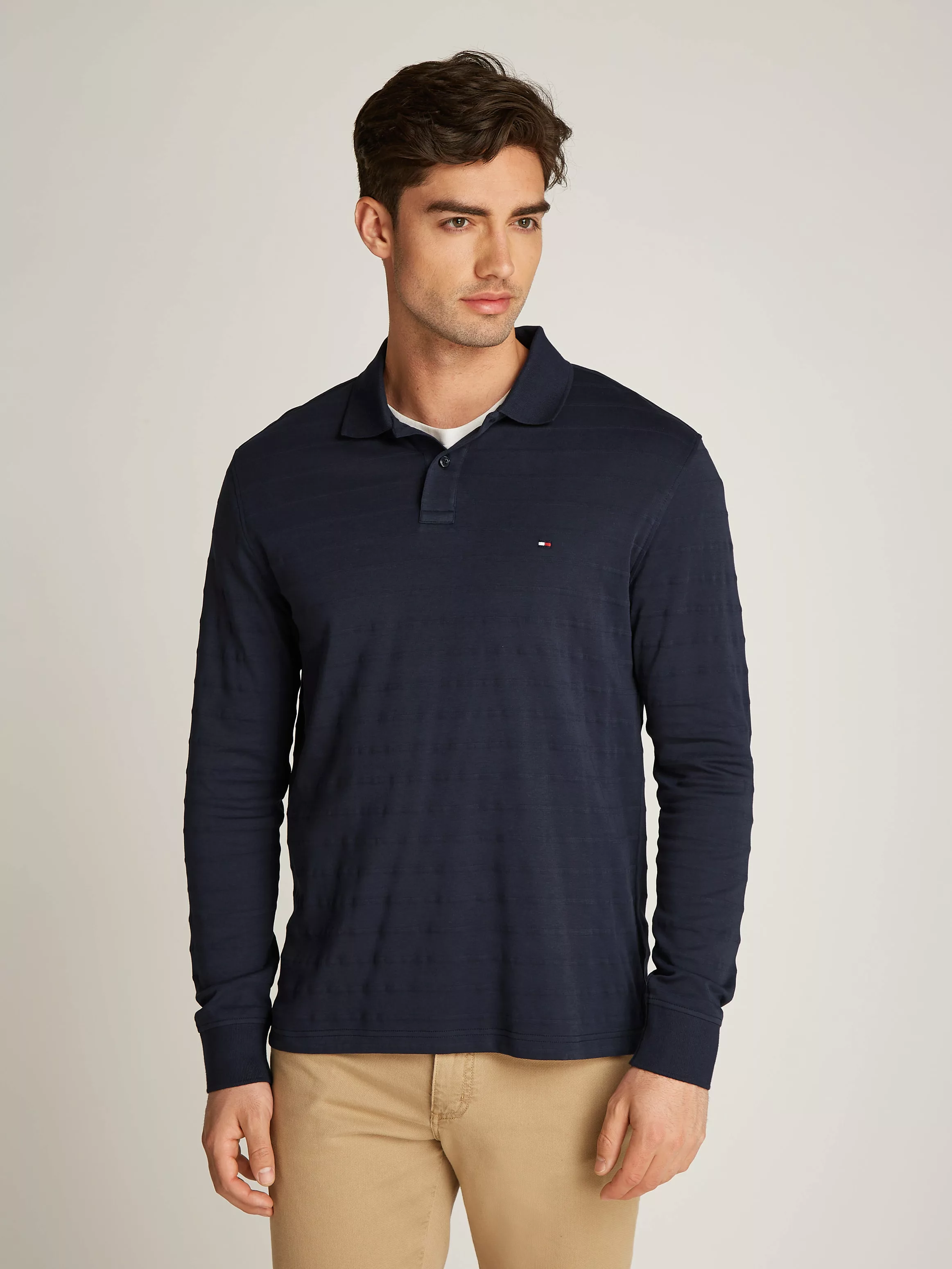 Tommy Hilfiger Langarm-Poloshirt "MERC JACQUARD STRIPE LS REG POLO" günstig online kaufen