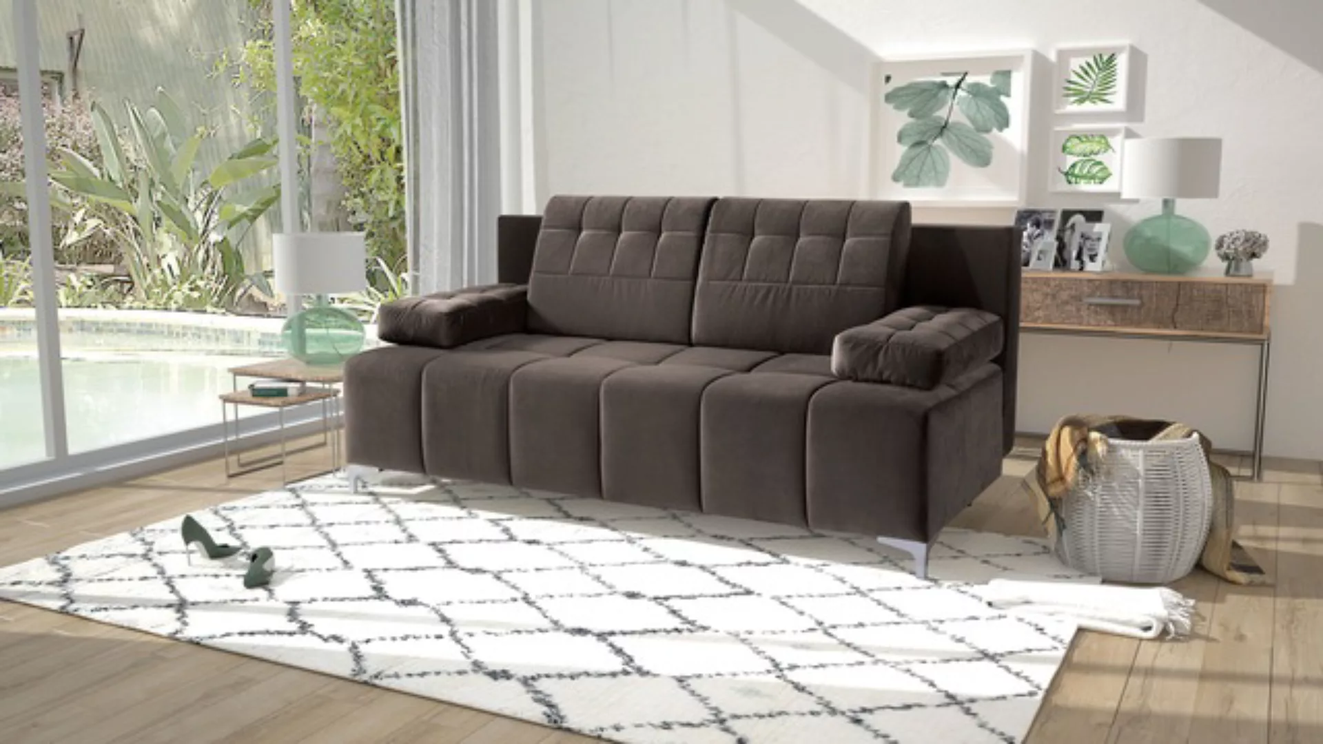 exxpo - sofa fashion 3-Sitzer Schlafsofa mit Bettfunktion, Bettkasten, mit günstig online kaufen