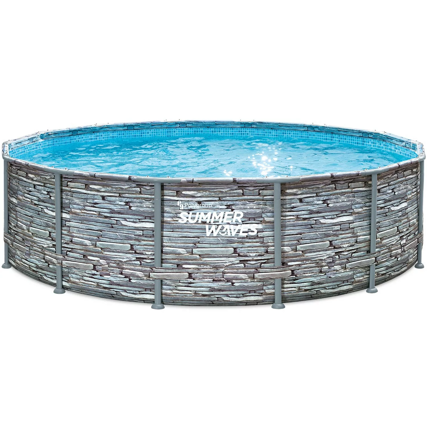 Summer Waves Aufstellpool Elite Frame Steinoptik Grau Ø 427 cm x 107 cm günstig online kaufen