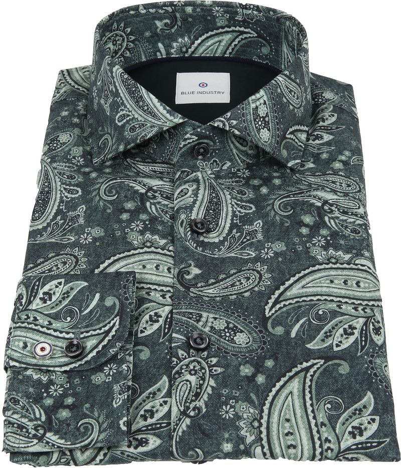 Blue Industry Hemd Paisley Grün - Größe 38 günstig online kaufen