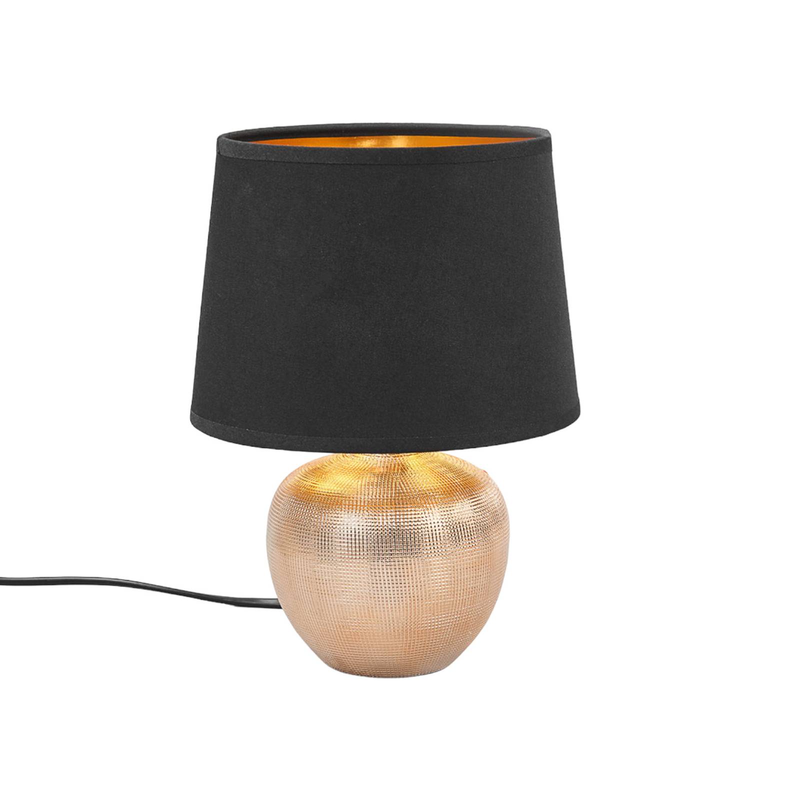 Schwarzgoldene Tischlampe Thorina günstig online kaufen