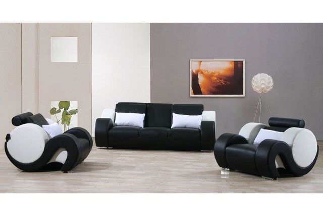 JVmoebel Sofa Sofagarnitur Couch Polster Sofa Set 3+1+1 Leder Couchen Sofas günstig online kaufen