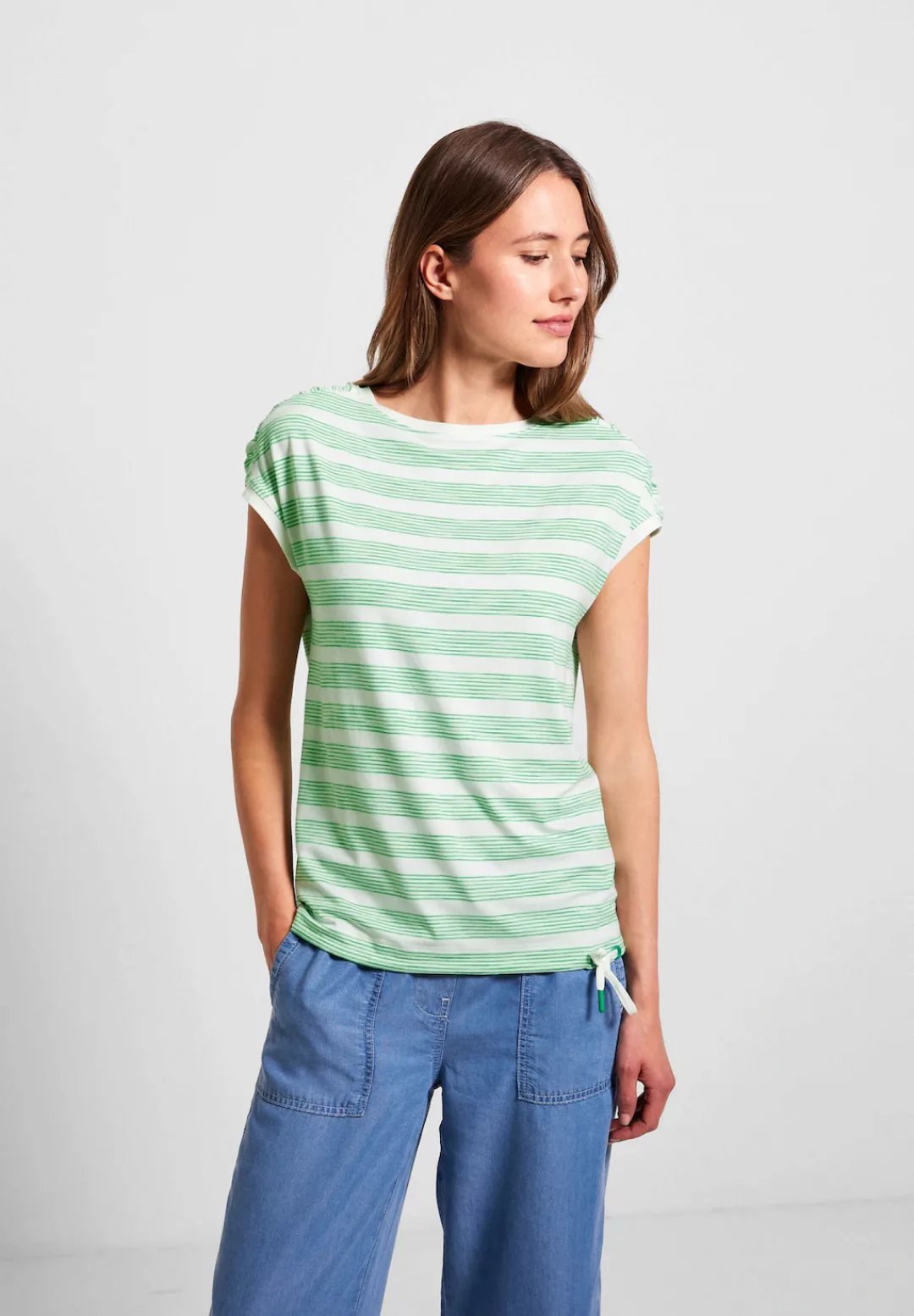 Cecil T-Shirt mit gerafften Schultern günstig online kaufen