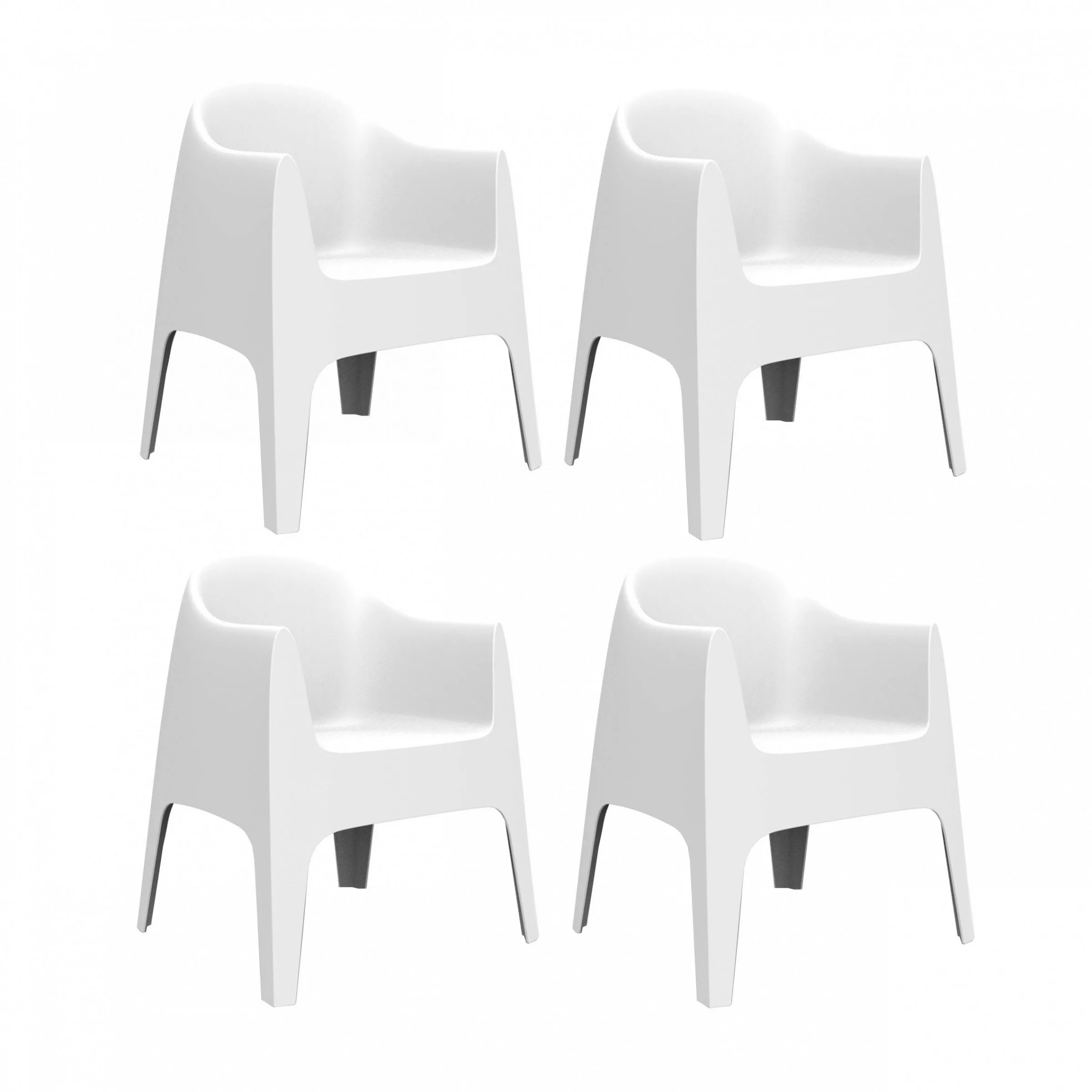 Vondom - Solid Armlehnstuhl 4er Set - weiß/HxBxT 80x65x60cm/für Innen- und günstig online kaufen