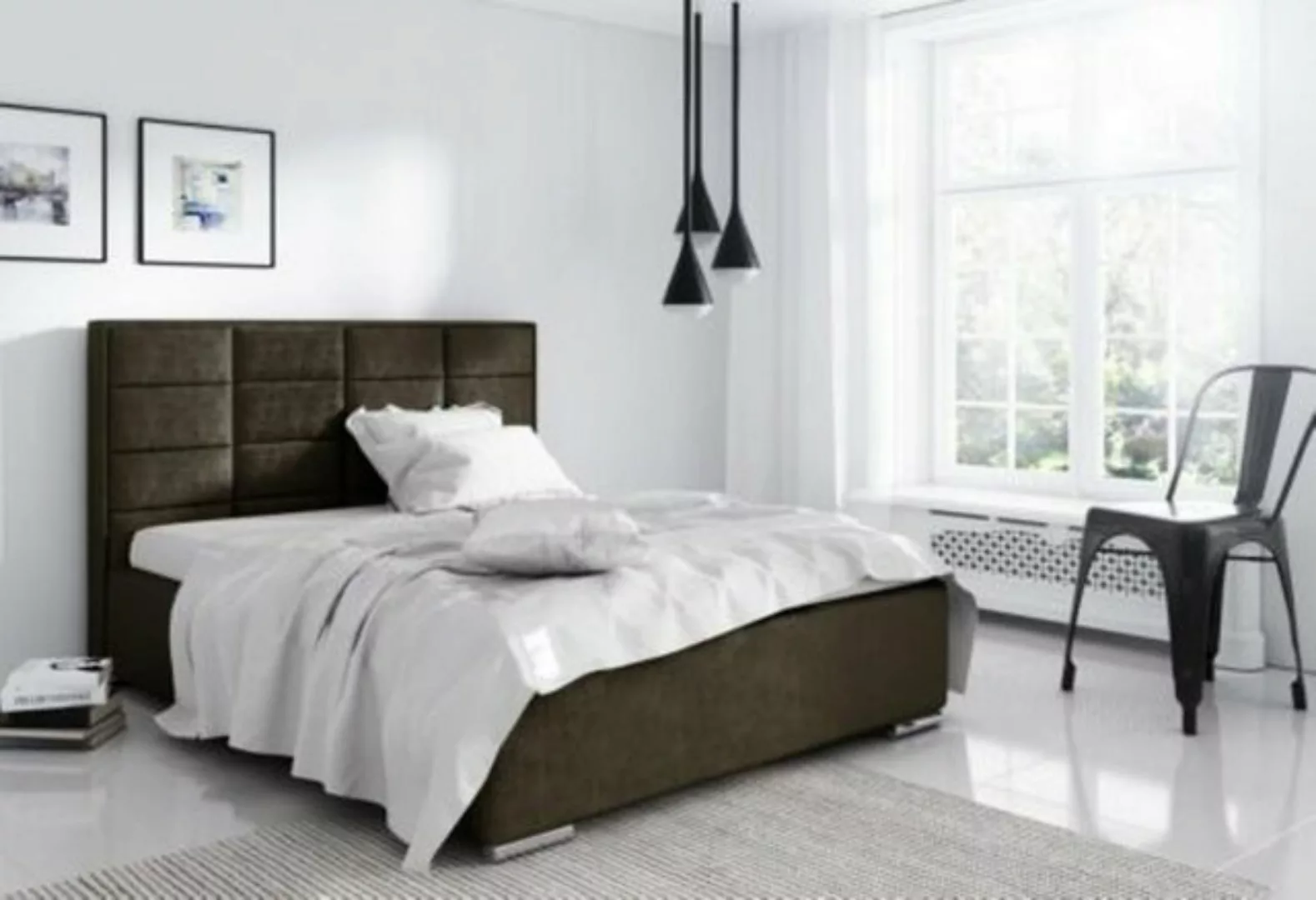 JVmoebel Bett, Bettrahmen Stoff Textil Design Doppel Hotel Modern Bett Schl günstig online kaufen