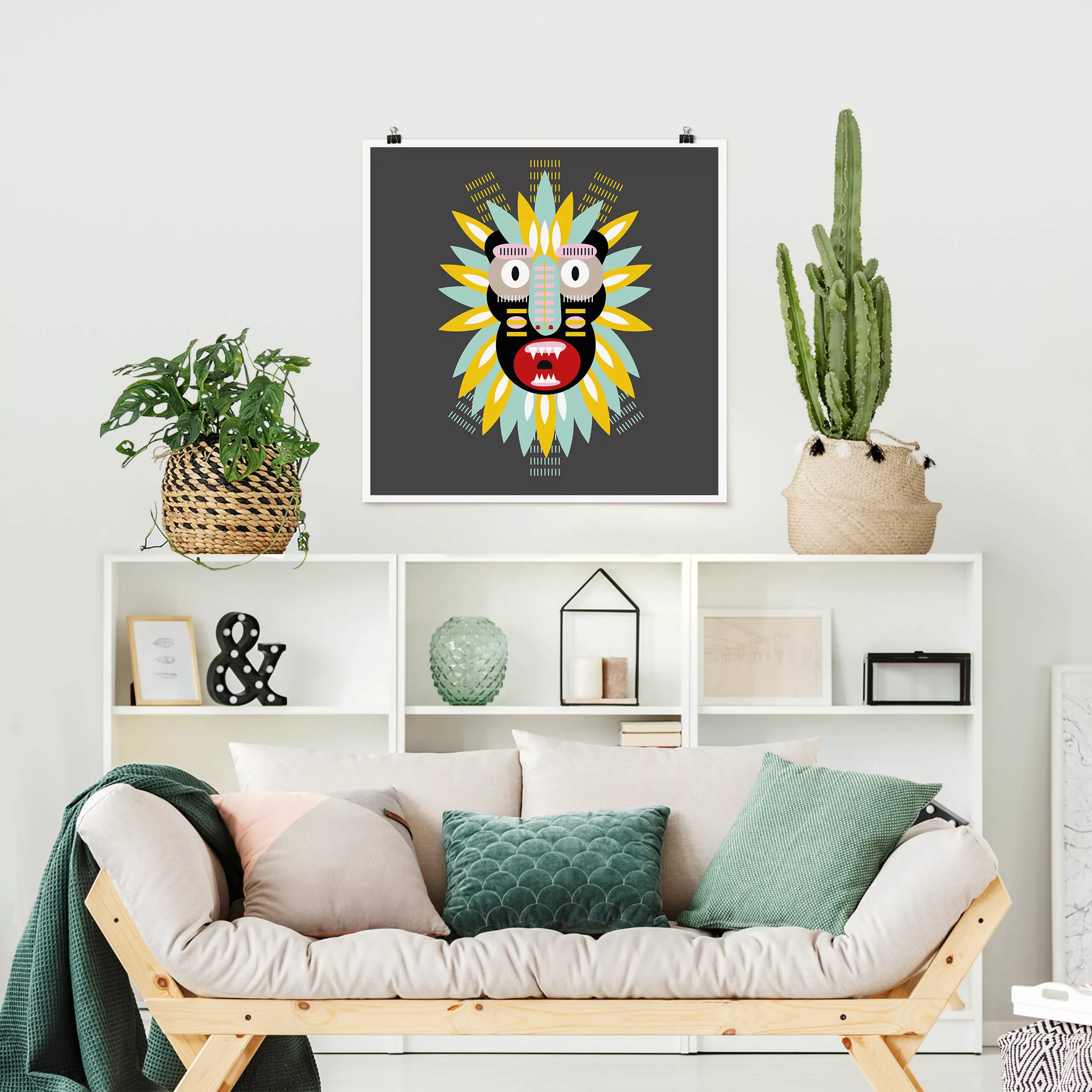 Poster Collage Ethno Maske - King Kong günstig online kaufen