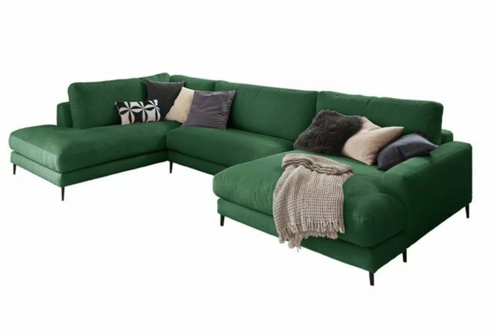 KAWOLA Wohnlandschaft CARA, Sofa U-Form Cord, Longchair rechts od. links, v günstig online kaufen