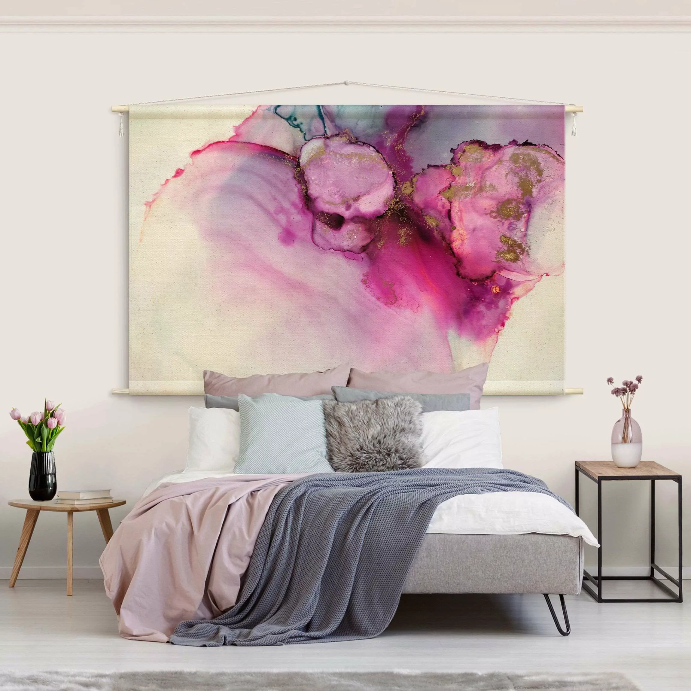 Wandteppich Farbkomposition in Pink günstig online kaufen