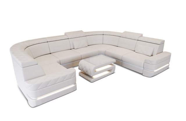 Sofa Dreams Wohnlandschaft Ledersofa Positano u Form Mini, Designersiofa, S günstig online kaufen