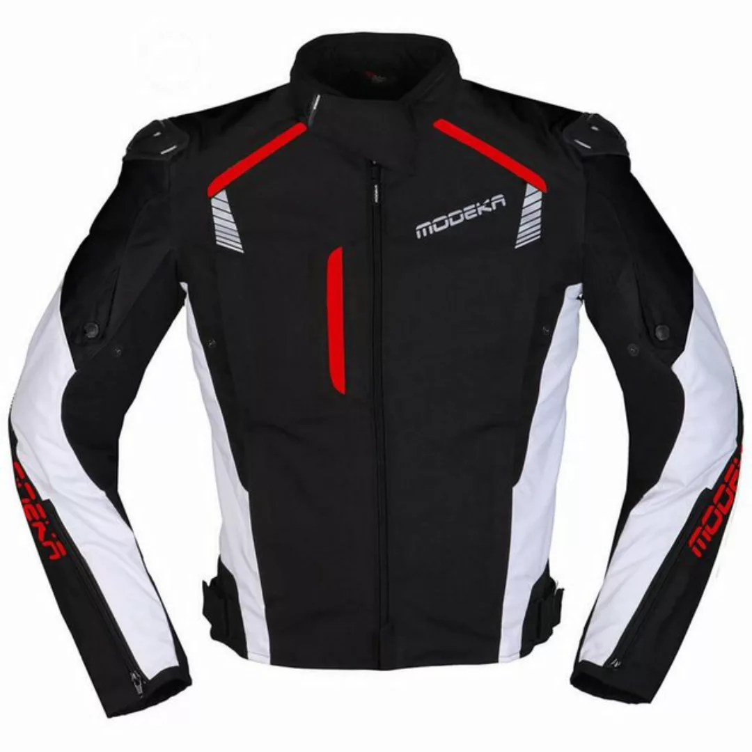 Modeka Motorradjacke Modeka Lineos Textiljacke schwarz / weiß / rot günstig online kaufen
