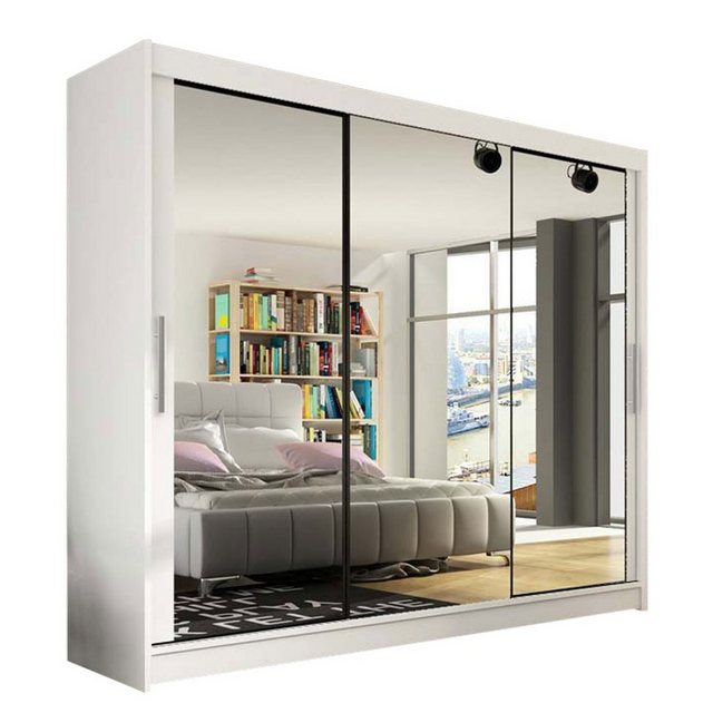 MIRJAN24 Kleiderschrank Aston III (mit Schiebetüren und Spiegel) 250x215x58 günstig online kaufen