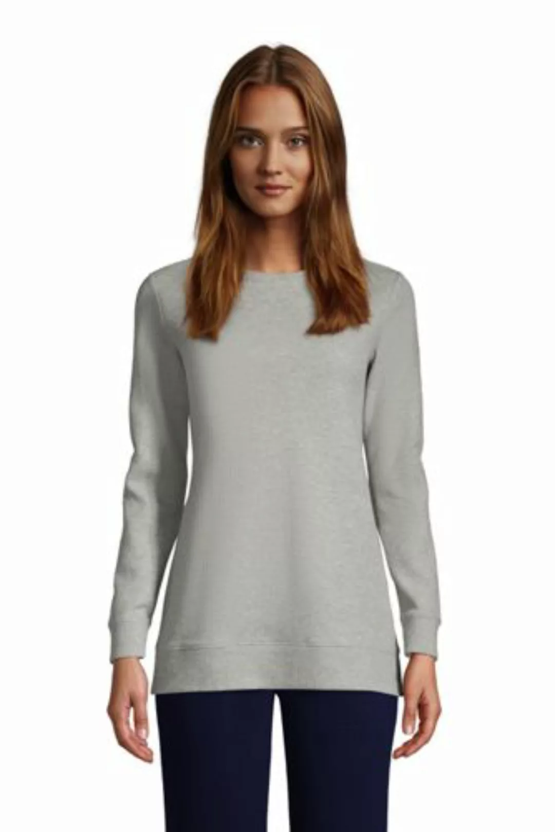 Shirt mit Waffelstruktur, Damen, Größe: M Normal, Grau, Baumwolle, by Lands günstig online kaufen