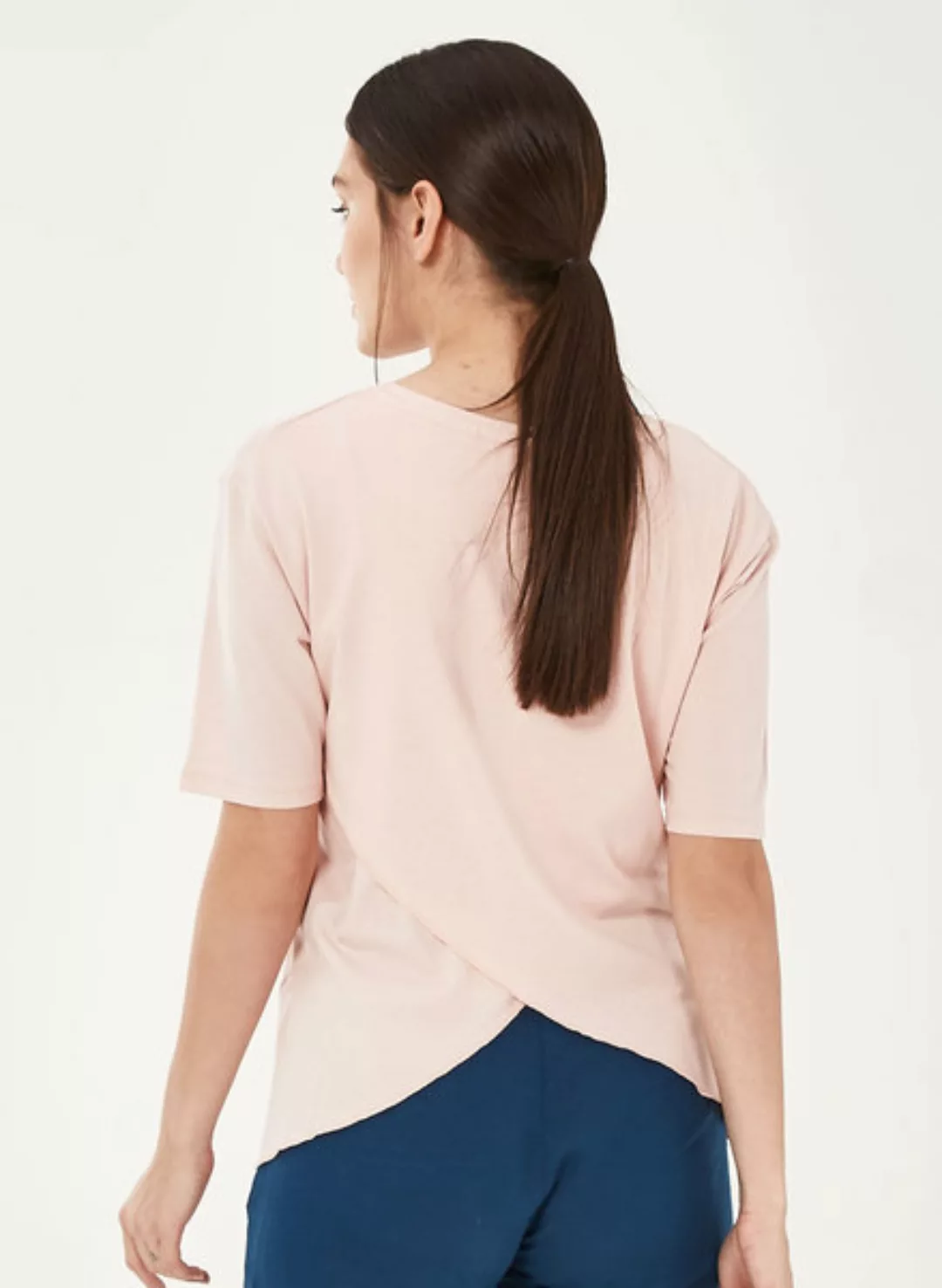 T-shirt Aus Tencel-mix Mit V-ausschnitt günstig online kaufen