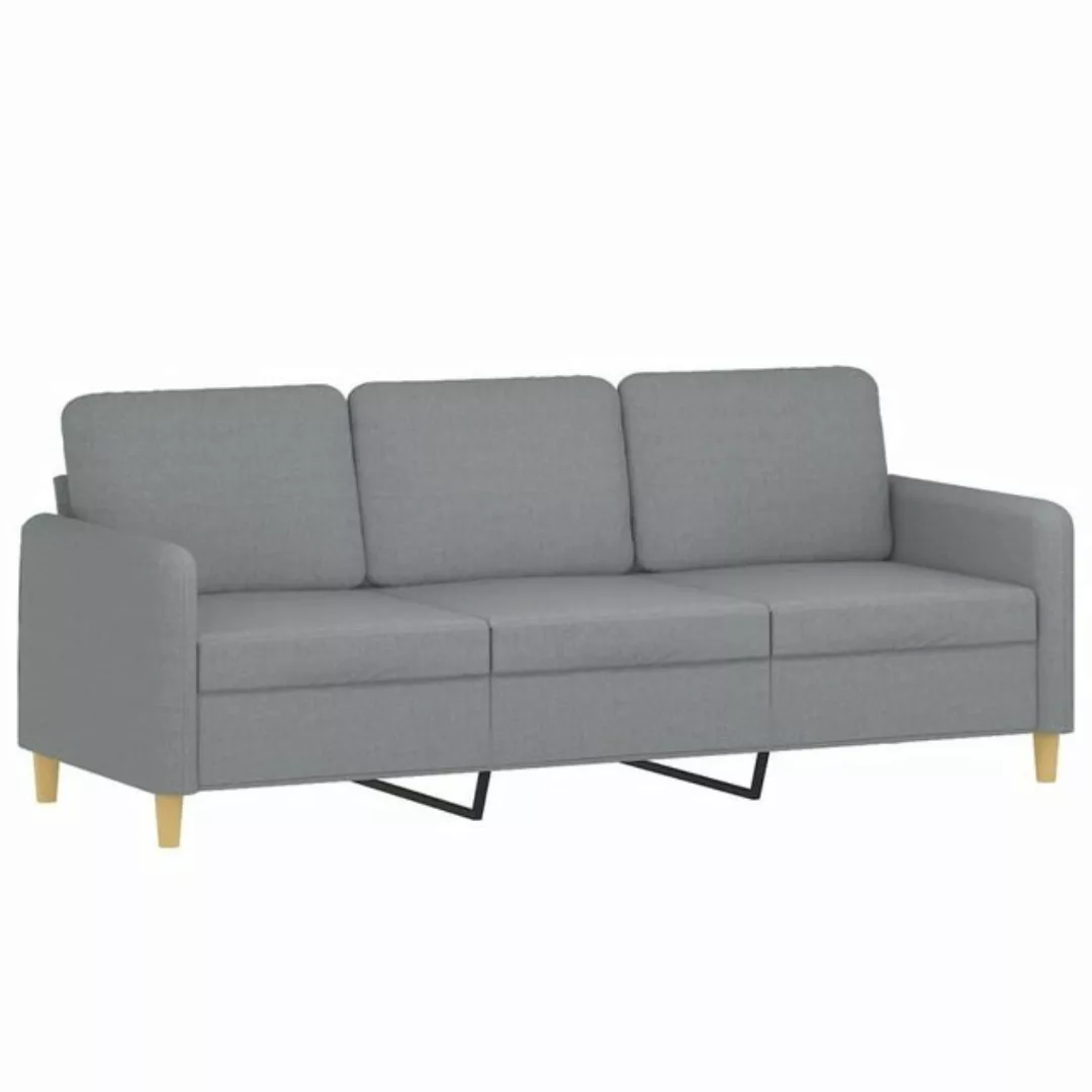 vidaXL Sofa 3-Sitzer-Sofa Hellgrau 180 cm Stoff günstig online kaufen