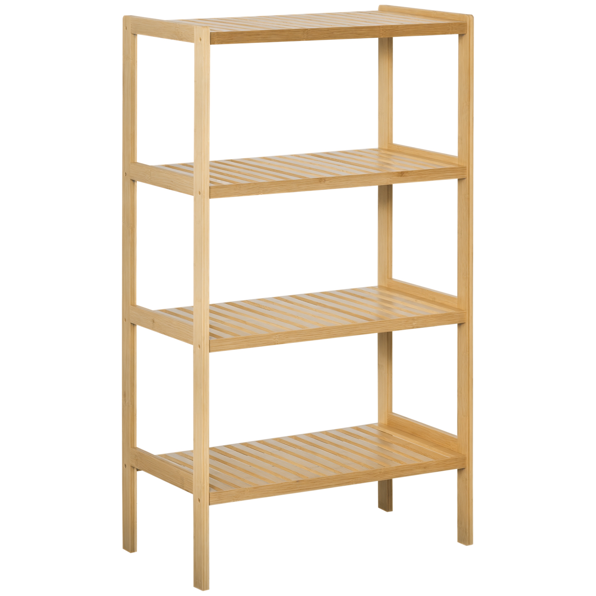 HOMCOM Strandregal 4-stufiges Bücherregal aus Bambus 62x33x112cm für Büro L günstig online kaufen