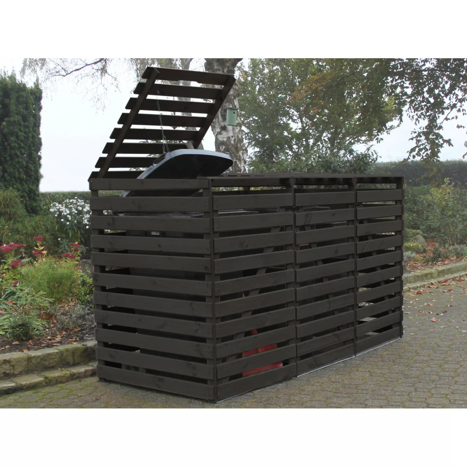 promadino Mülltonnenbox "Vario V", für 3 x 240 l, anthrazit günstig online kaufen