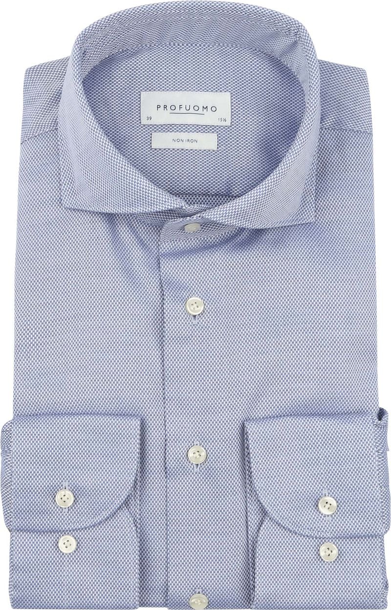 Profuomo Basketweave Hemd Blau   - Größe 43 günstig online kaufen