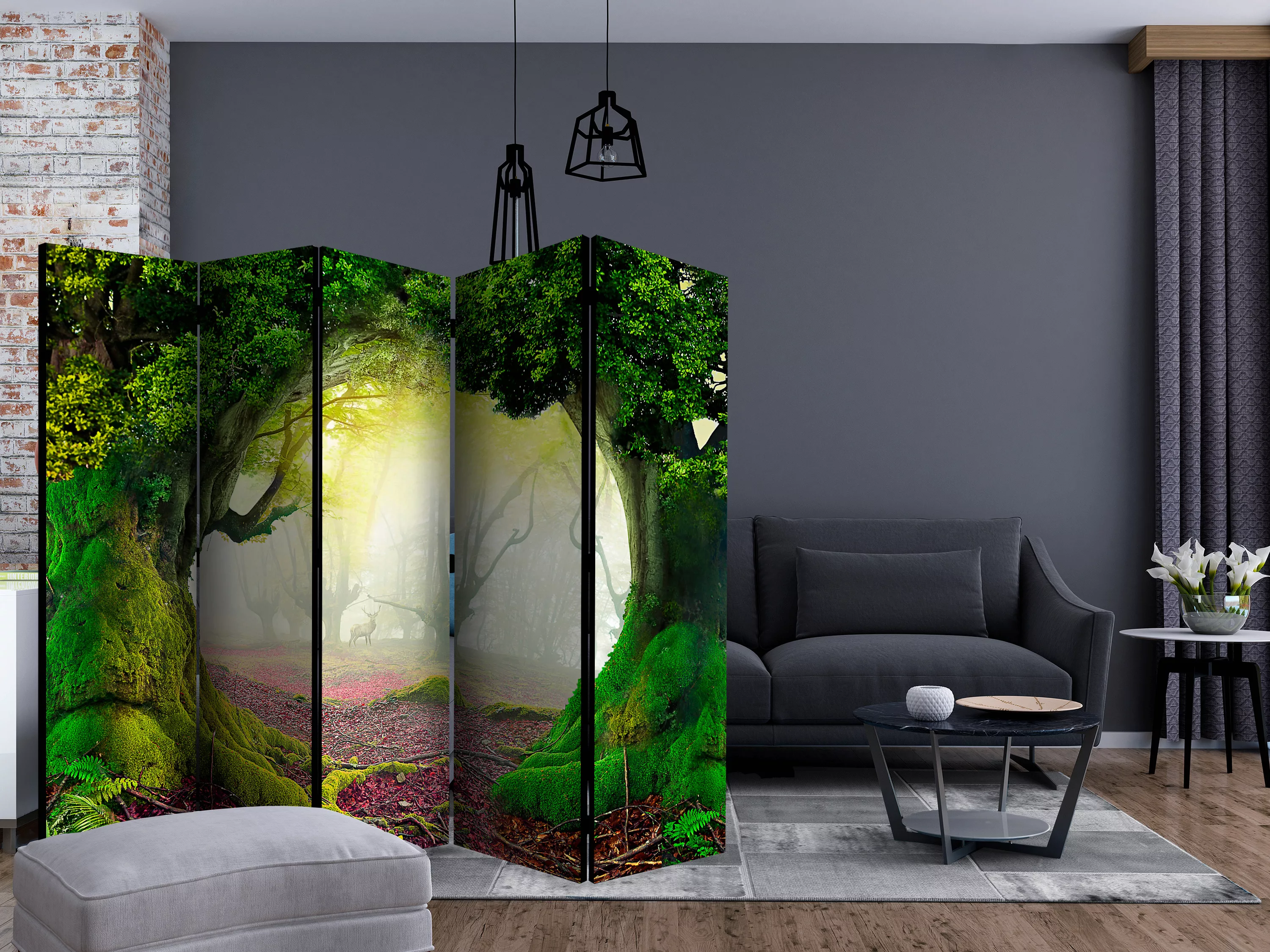 5-teiliges Paravent - Enchanted Forest Ii [room Dividers] günstig online kaufen