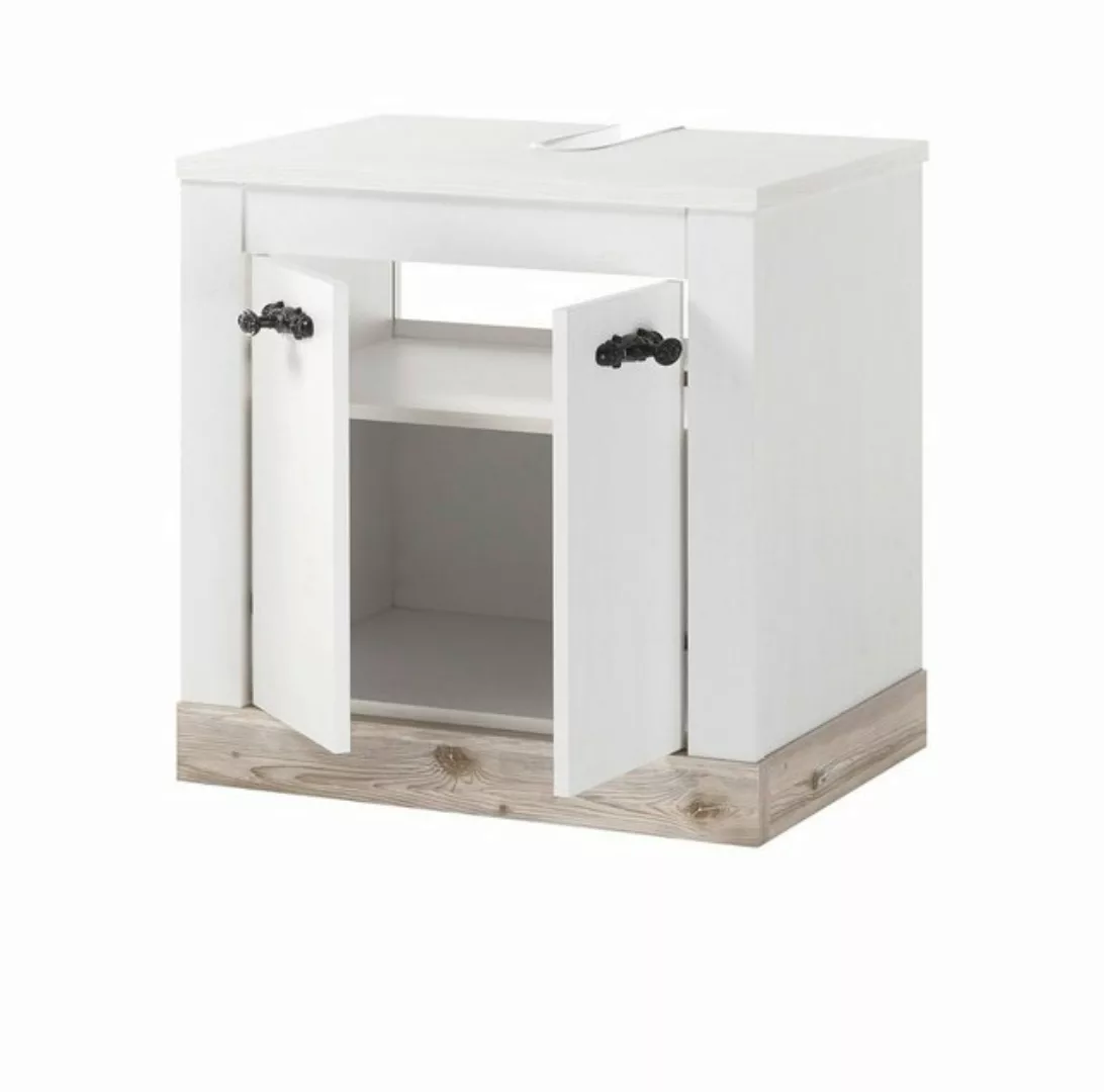 Furn.Design Waschbeckenunterschrank Rovola (in Pinie weiß mit Oslo Pinie, 6 günstig online kaufen