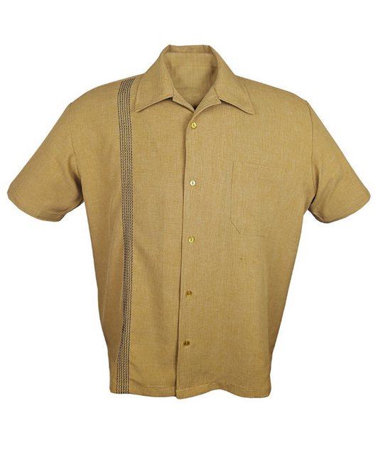 Steady Clothing Kurzarmhemd The Jacob Wheat Senfgelb Vintage Bowling Shirt günstig online kaufen