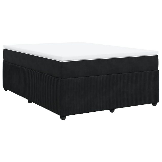 vidaXL Bettgestell Boxspringbett mit Matratze Schwarz 160x200 cm Samt Bett günstig online kaufen