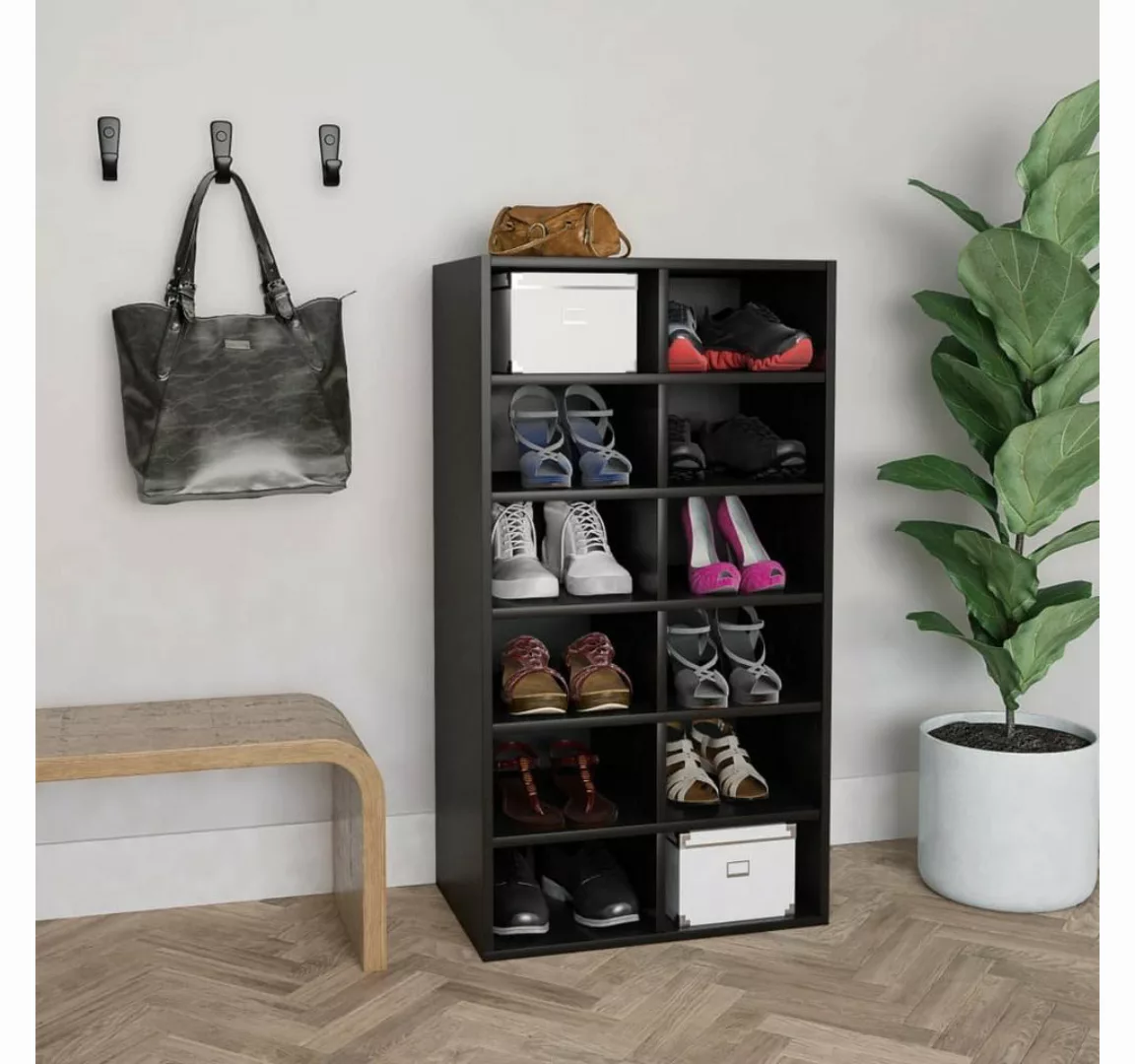 furnicato Schuhschrank Schuhregal Schwarz 54x34x100,5 cm Holzwerkstoff günstig online kaufen