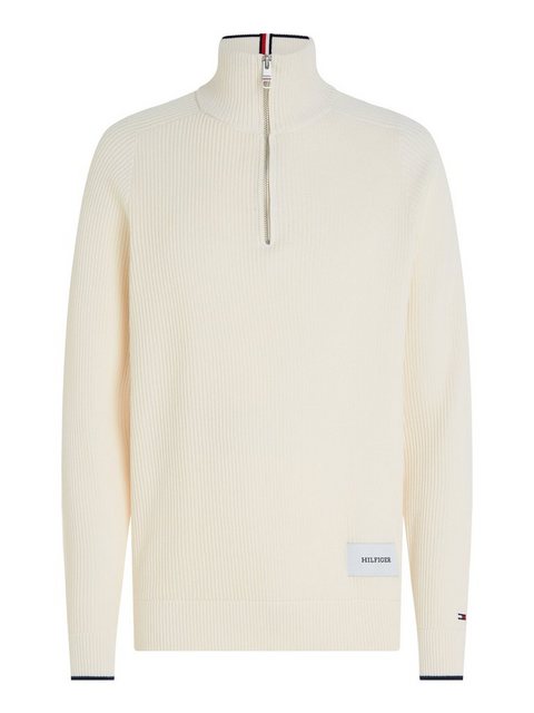 Tommy Hilfiger Strickpullover TIPPED RIB STRUCTURE ZIP MOCK günstig online kaufen