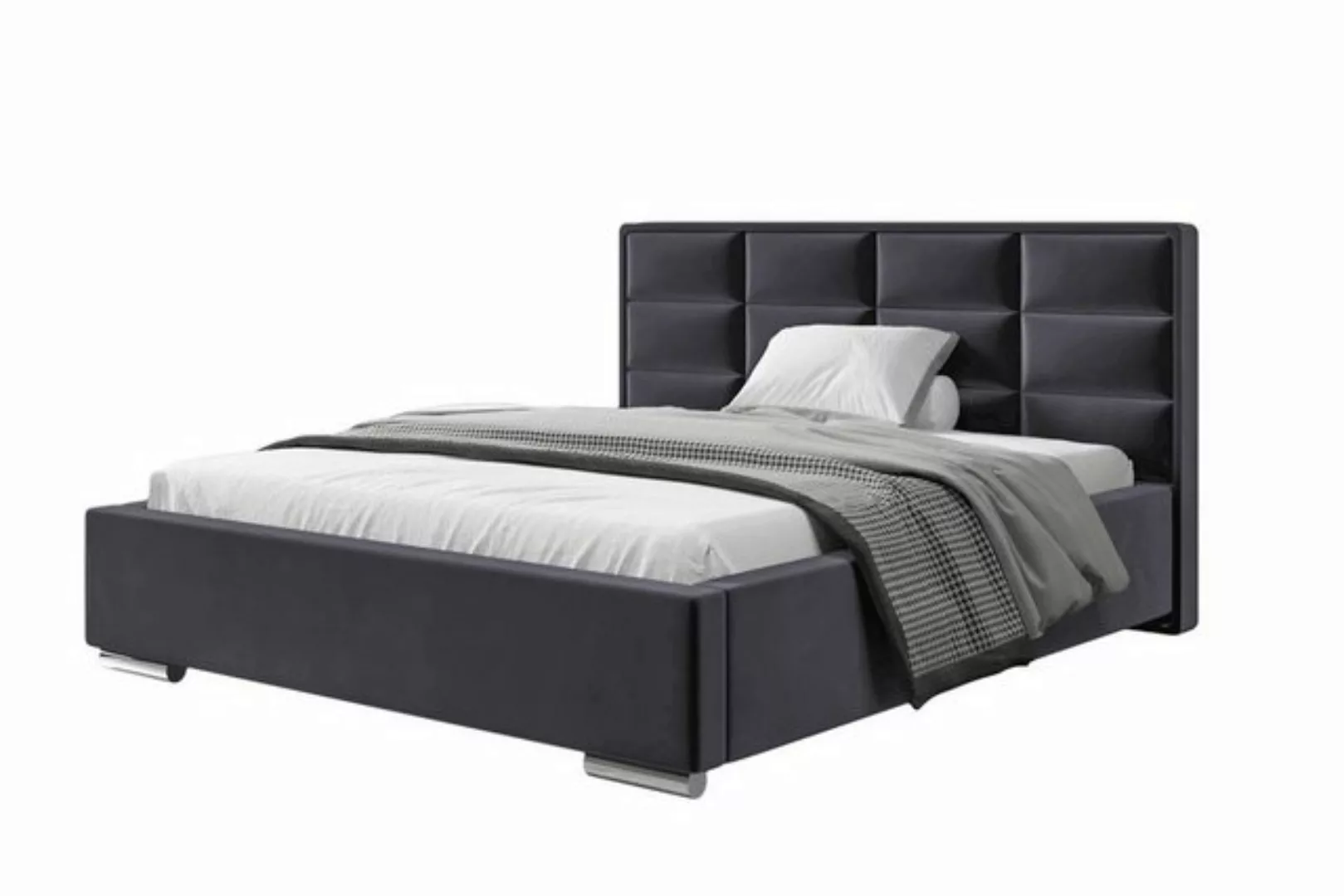 Beautysofa Polsterbett Uno (Velour Doppelbett, Metallrahmen mit Gaszylinder günstig online kaufen