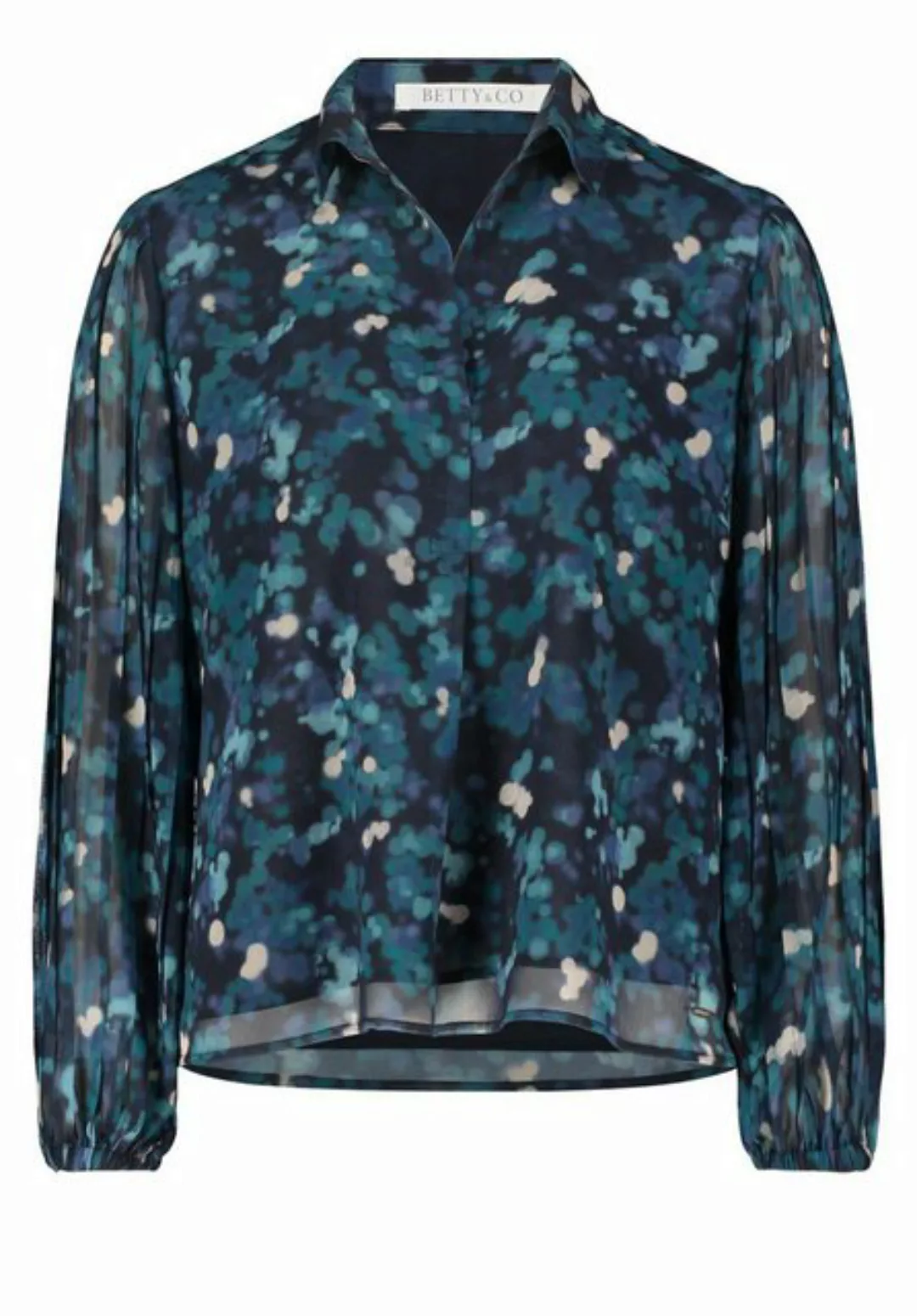 Betty&Co Blusentop Bluse Kurz 1/1 Arm, Dark Blue/Petrol günstig online kaufen