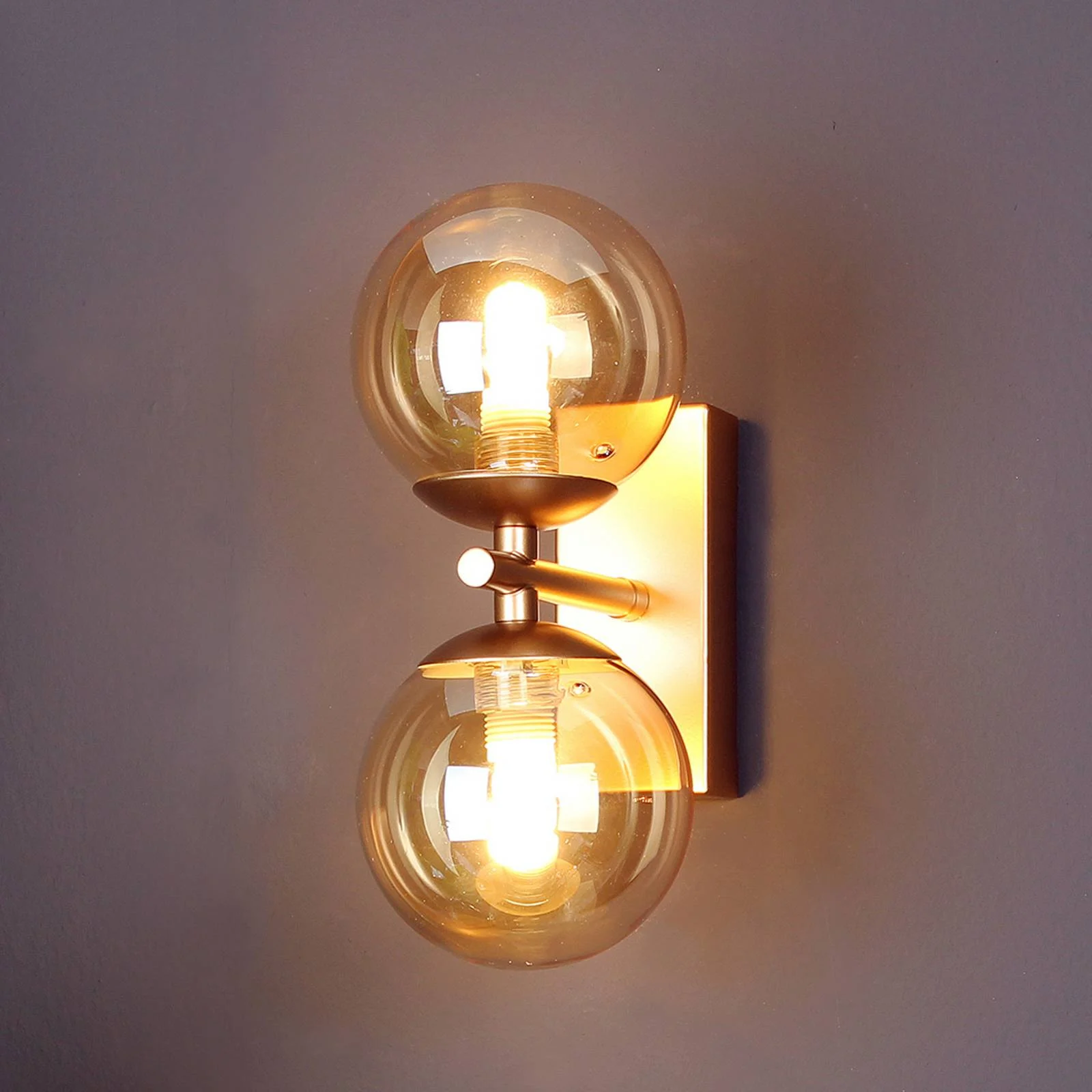 Wandleuchte Neptun 2fl. gold mit Glaskugeln günstig online kaufen