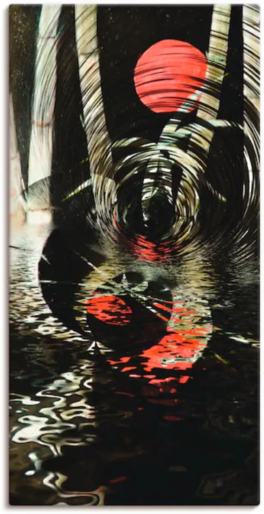 Artland Leinwandbild "Roter Mond im Bambus", Landschaften, (1 St.), auf Kei günstig online kaufen